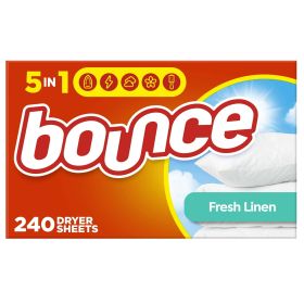 Bounce Fabric Softener Sheets, Fresh Linen Scent, 240 Count