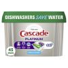 Cascade Platinum Action Pacs + Oxi, Dishwasher Detergent, Fresh, 45 Ct