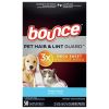 Bounce Dryer Sheets - Pet Hair & Lint Guard - Mega Sheet - Fresh Scent - 50 Count Sheets Per Box - One (1) Box