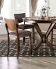 Set of 2pc Counter Height Chairs Dining Room Walnut Finish Solid wood Dark Chocolate Fabric Upholstered Modern Chair