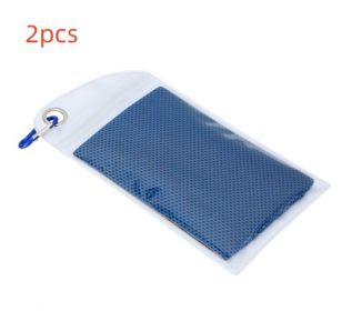 Mountaineering Bag Cooling Ice Feeling Cold Feeling Towel Ice-cold Towel (Option: Sapphire Blue 2pcs-Rounded corners 30x90cm)