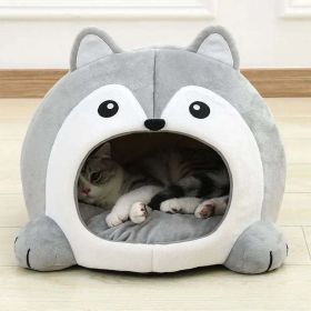 Cartoon Fox Theme Pet House (Color: Gray and White)