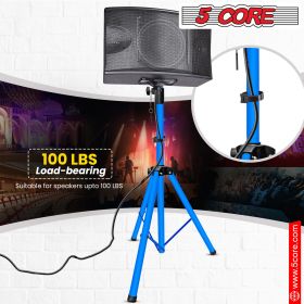 5 Core Speaker Stand Tripod Floor Tall Adjustable Up to 72 Inch DJ Studio Monitor Stands Pole Mount -- SS ECO 1PK WoB (Color: SKY BLUE)